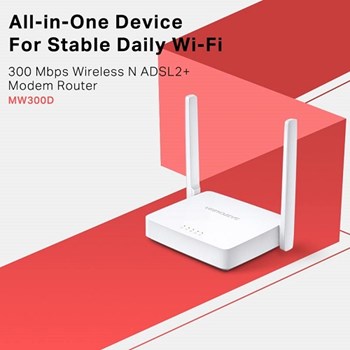 مودم-روتر-2-آنتن-Mercusys-MW300D-ADSL2300Mbps