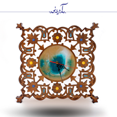 ساعت-چوب-و-رزین-طرح-تذهیب