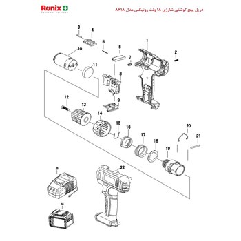 دریل-پیچ-گوشتی-شارژی-مدل-8618-رونیکس